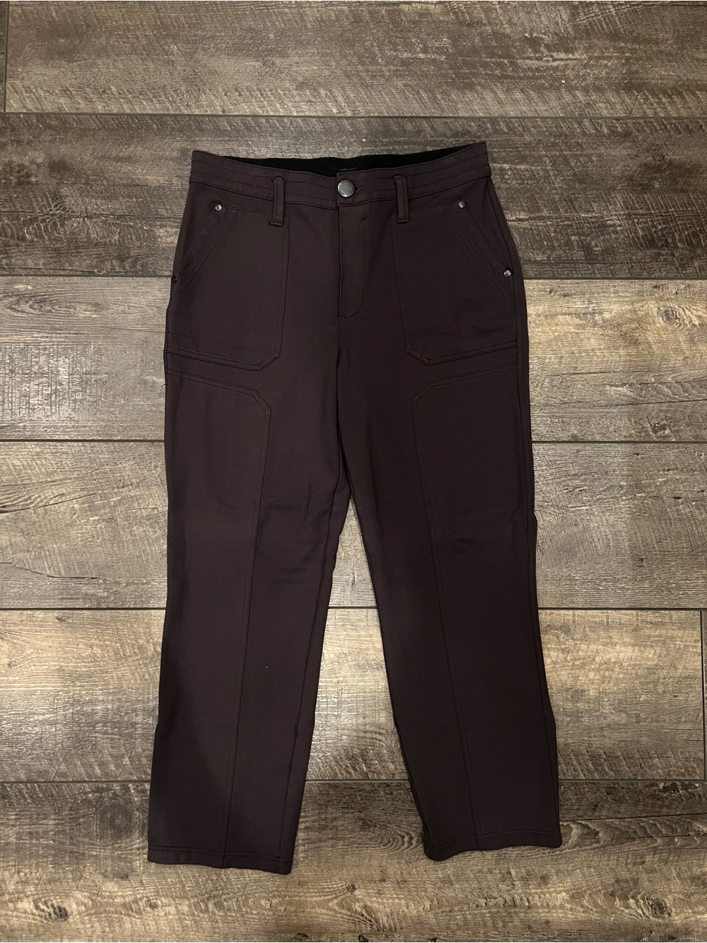 Democracy Brown Ponte Straight Leg Stretch Pant Size 12